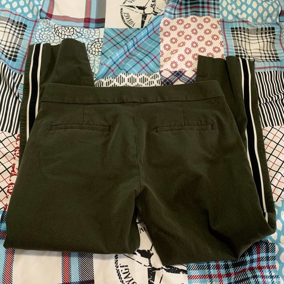Banana Republic Sloan dark green striped pants - Picture 9 of 10